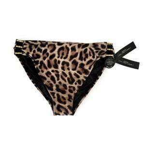 Carmen Marc Valvo Bikini Bottom Womens Cheetah Print High Rise‎ Size Large